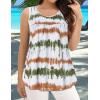 imageCHICGAL Womens Summer Tank Tops Sleeveless T Shirt Casual Loose Fit Tunic BlousesYellow Green Line