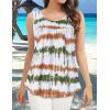 imageCHICGAL Womens Summer Tank Tops Sleeveless T Shirt Casual Loose Fit Tunic BlousesYellow Green Line