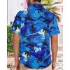 imageMens Hawaiian Shirt Short Sleeve Summer Beach Casual Tops Button Down T Shirts with PocketBlue Palm Tree
