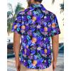 imageMens Hawaiian Shirt Short Sleeve Summer Beach Casual Tops Button Down T Shirts with PocketBlue Pineapple