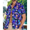 imageMens Hawaiian Shirt Short Sleeve Summer Beach Casual Tops Button Down T Shirts with PocketBlue Pineapple