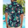 imageMens Hawaiian Shirt Short Sleeve Summer Beach Casual Tops Button Down T Shirts with PocketGreen Flamingo