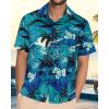 imageMens Hawaiian Shirt Short Sleeve Summer Beach Casual Tops Button Down T Shirts with PocketGreen Palm Tree