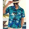 imageMens Hawaiian Shirt Short Sleeve Summer Beach Casual Tops Button Down T Shirts with PocketGreen Palm Tree