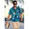 imageMens Hawaiian Shirt Short Sleeve Summer Beach Casual Tops Button Down T Shirts with PocketGreen Palm Tree