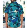 imageMens Hawaiian Shirt Short Sleeve Summer Beach Casual Tops Button Down T Shirts with PocketGreen Palm Tree