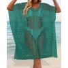 imageWomens Lace Bathing Suit Cover Up V Neck Beach Coverup Summer Swim Coverups Loose Bikini Beach DressGreen