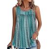 imageCHICGAL Womens Summer Tank Tops Sleeveless T Shirt Casual Loose Fit Tunic BlousesCyan Vertical Stripe