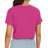 imageWomens Summer Crop Tops Short Sleeve Round Neck TShirts Loose Fit Casual BlouseB Hot Pink