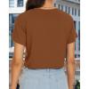 imageWomens Summer Crop Tops Short Sleeve Round Neck TShirts Loose Fit Casual BlouseC Brown Butterfly