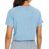 imageWomens Summer Crop Tops Short Sleeve Round Neck TShirts Loose Fit Casual BlouseF Blue New York