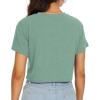 imageWomens Summer Crop Tops Short Sleeve Round Neck TShirts Loose Fit Casual BlouseF Green Love Printing