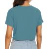imageWomens Summer Crop Tops Short Sleeve Round Neck TShirts Loose Fit Casual BlouseF Grey Blue Butterfly