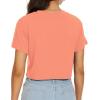 imageWomens Summer Crop Tops Short Sleeve Round Neck TShirts Loose Fit Casual BlouseH Orange Red Flower