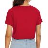 imageWomens Summer Crop Tops Short Sleeve Round Neck TShirts Loose Fit Casual BlouseH Red White Flower