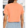 imageWomens Summer Crop Tops Short Sleeve Round Neck TShirts Loose Fit Casual BlouseOrange Sunflower