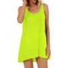 imageCHICGAL Beach Cover Ups for Women Summer Casual Sleeveless Tank Dresses Swimsuit CoverupA Bright Green