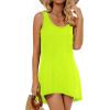 imageCHICGAL Beach Cover Ups for Women Summer Casual Sleeveless Tank Dresses Swimsuit CoverupA Bright Green