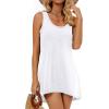 imageCHICGAL Beach Cover Ups for Women Summer Casual Sleeveless Tank Dresses Swimsuit CoverupA White