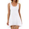 imageCHICGAL Beach Cover Ups for Women Summer Casual Sleeveless Tank Dresses Swimsuit CoverupA White