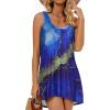 imageCHICGAL Beach Cover Ups for Women Summer Casual Sleeveless Tank Dresses Swimsuit CoverupBlue Tie Dye