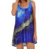 imageCHICGAL Beach Cover Ups for Women Summer Casual Sleeveless Tank Dresses Swimsuit CoverupBlue Tie Dye