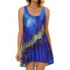 imageCHICGAL Beach Cover Ups for Women Summer Casual Sleeveless Tank Dresses Swimsuit CoverupBlue Tie Dye