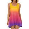 imageCHICGAL Beach Cover Ups for Women Summer Casual Sleeveless Tank Dresses Swimsuit CoverupGradient Multicolored