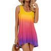 imageCHICGAL Beach Cover Ups for Women Summer Casual Sleeveless Tank Dresses Swimsuit CoverupGradient Multicolored