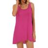 imageCHICGAL Beach Cover Ups for Women Summer Casual Sleeveless Tank Dresses Swimsuit CoverupRose Red