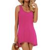 imageCHICGAL Beach Cover Ups for Women Summer Casual Sleeveless Tank Dresses Swimsuit CoverupRose Red