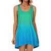 imageCHICGAL Beach Cover Ups for Women Summer Casual Sleeveless Tank Dresses Swimsuit CoverupTiedyed Sky Blue