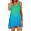 imageCHICGAL Beach Cover Ups for Women Summer Casual Sleeveless Tank Dresses Swimsuit CoverupTiedyed Sky Blue
