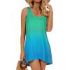 imageCHICGAL Beach Cover Ups for Women Summer Casual Sleeveless Tank Dresses Swimsuit CoverupTiedyed Sky Blue