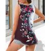 imageCHICGAL Womens Tank Tops Summer Sleeveless Blouse Crewneck Casual Loose Fit Tunic ShirtBlack Red Floral