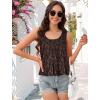 imageCHICGAL Womens Tank Tops Summer Sleeveless Blouse Crewneck Casual Loose Fit Tunic ShirtDark Orange Floral