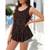 imageCHICGAL Womens Tank Tops Summer Sleeveless Blouse Crewneck Casual Loose Fit Tunic ShirtDark Orange Floral