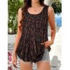 imageCHICGAL Womens Tank Tops Summer Sleeveless Blouse Crewneck Casual Loose Fit Tunic ShirtDark Orange Floral
