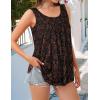 imageCHICGAL Womens Tank Tops Summer Sleeveless Blouse Crewneck Casual Loose Fit Tunic ShirtDark Orange Floral