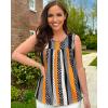 imageCHICGAL Womens Tank Tops Summer Sleeveless Blouse Crewneck Casual Loose Fit Tunic ShirtKhaki Stripe