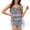 imageCHICGAL Womens Tank Tops Summer Sleeveless Blouse Crewneck Casual Loose Fit Tunic ShirtLight Brown Print