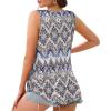 imageCHICGAL Womens Tank Tops Summer Sleeveless Blouse Crewneck Casual Loose Fit Tunic ShirtLight Brown Print