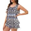 imageCHICGAL Womens Tank Tops Summer Sleeveless Blouse Crewneck Casual Loose Fit Tunic ShirtLight Brown Print