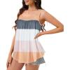 imageCHICGAL Womens Tank Tops Summer Sleeveless Blouse Crewneck Casual Loose Fit Tunic ShirtMulticolor Stripe
