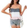 imageCHICGAL Womens Tank Tops Summer Sleeveless Blouse Crewneck Casual Loose Fit Tunic ShirtMulticolor Stripe