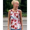 imageCHICGAL Womens Tank Tops Summer Sleeveless Blouse Crewneck Casual Loose Fit Tunic ShirtPink Red Flower