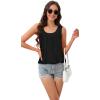 imageCHICGAL Womens Tank Tops Summer Sleeveless Blouse Crewneck Casual Loose Fit Tunic ShirtSolid Black