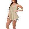 imageCHICGAL Womens Tank Tops Summer Sleeveless Blouse Crewneck Casual Loose Fit Tunic ShirtSolid Khaki