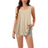 imageCHICGAL Womens Tank Tops Summer Sleeveless Blouse Crewneck Casual Loose Fit Tunic ShirtSolid Khaki