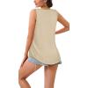 imageCHICGAL Womens Tank Tops Summer Sleeveless Blouse Crewneck Casual Loose Fit Tunic ShirtSolid Khaki